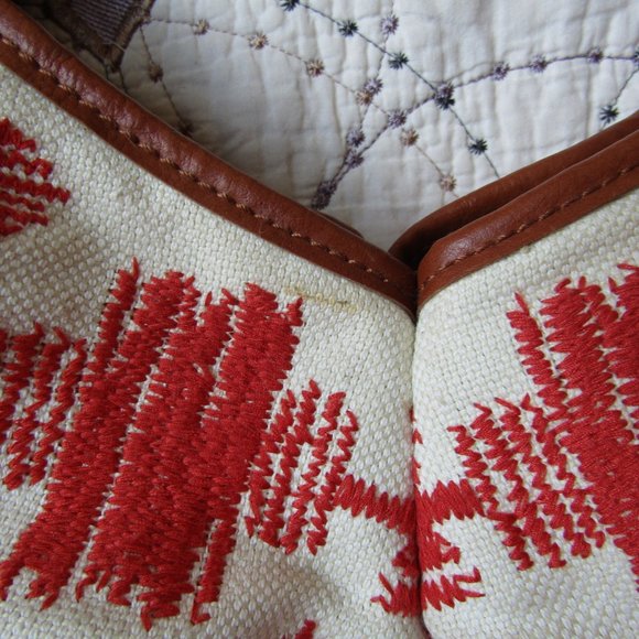 EUC Lucky Brand Large Embroidered Canvas Tote - Picture 4 of 14